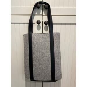 Knoll Women’s Slim Tote‎ Bag Business Handbag Gray Black Spinneybeck Leather